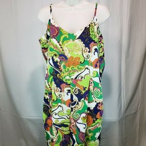 Trina Turk Multi-Color Spaghetti Strap Paisley